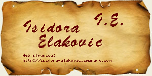 Isidora Elaković vizit kartica